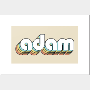 Adam - Retro Rainbow Typography Faded Style Posters and Art